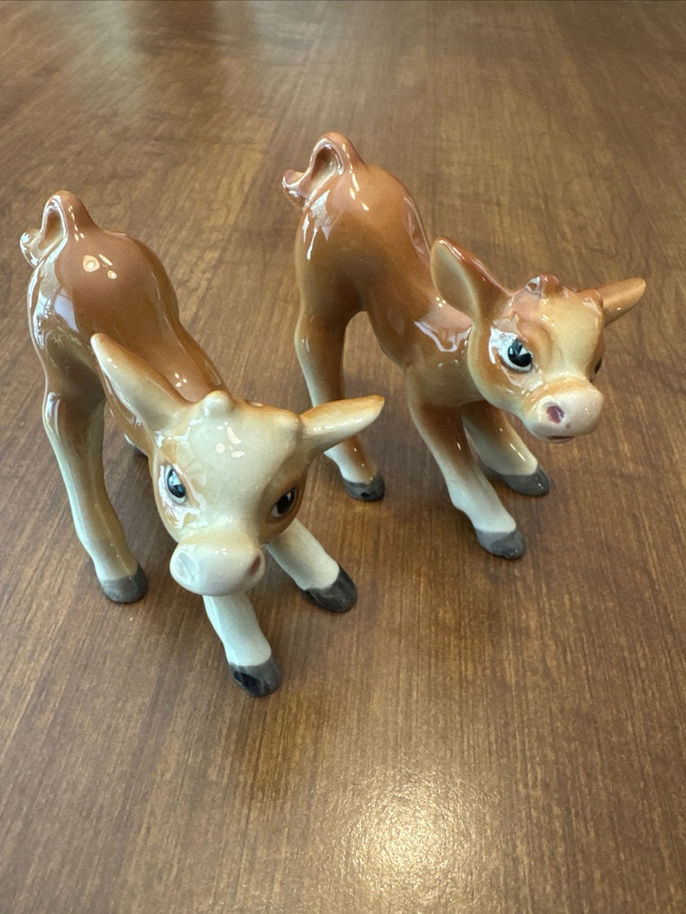 Porcelain Brown Calf salt and pepper shakers Figurines - made in Japan